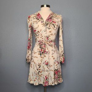 Vintage 70's long sleeve floral button up Dress